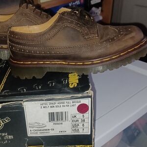Dr. Martens Aztec Brown Leather Brogue Oxfords